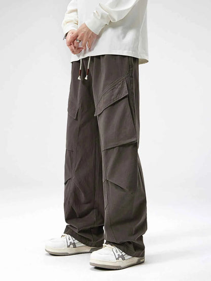 Men's Plus Size Cargo Utility Pants with Multiple Pockets