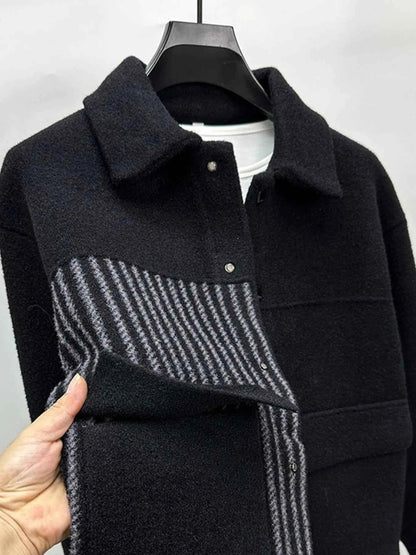 Men's Plus Size Button Up Long Sleeve Jacket