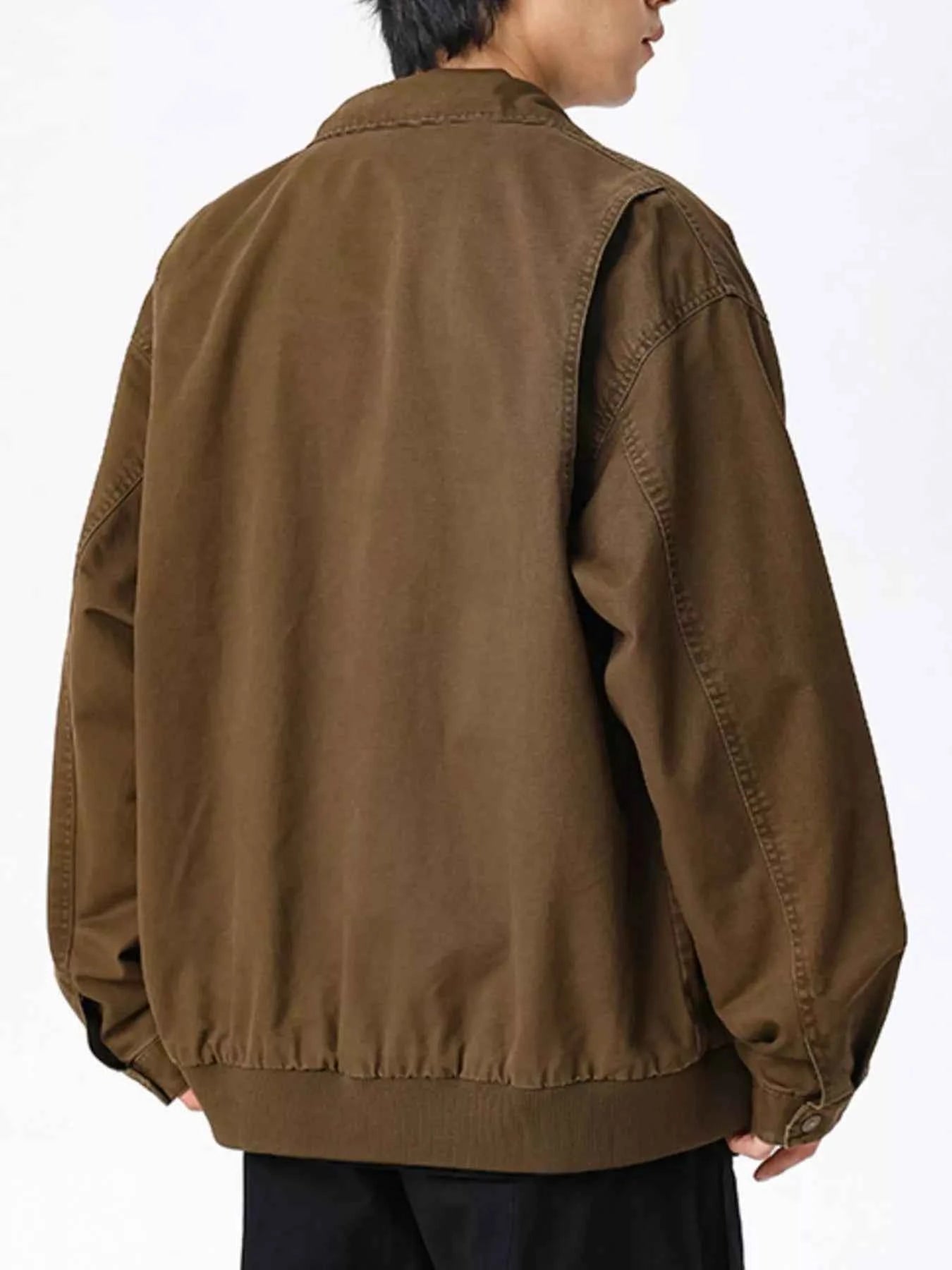 Men's Plus Size Zip Up Long Sleeve Jacket