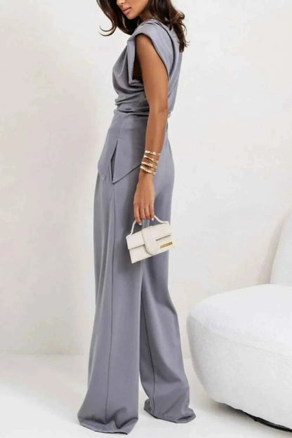 Round Neck Top and Pants Set