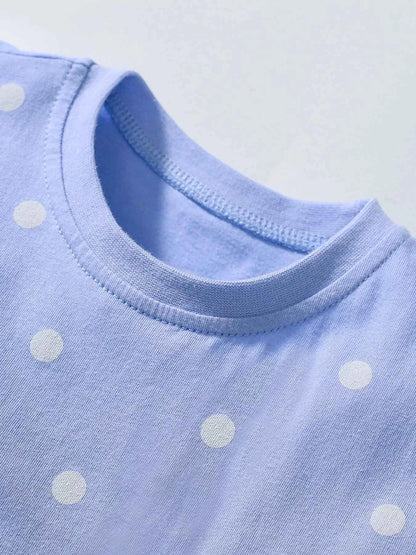 Children's Pineapple Applique Polka Dot Tee and Shorts Set