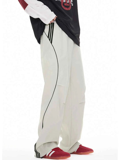 Men's Stripe Wide Leg Cargo Pants