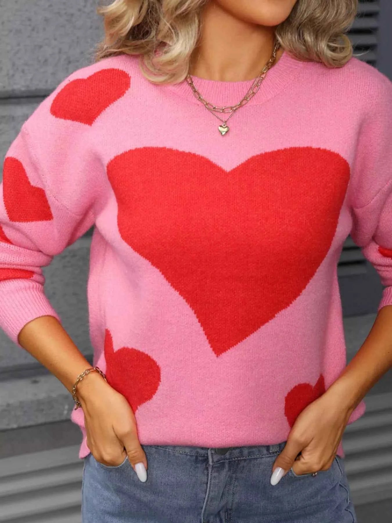Valentine's Day Heart Crew Neck Sweater