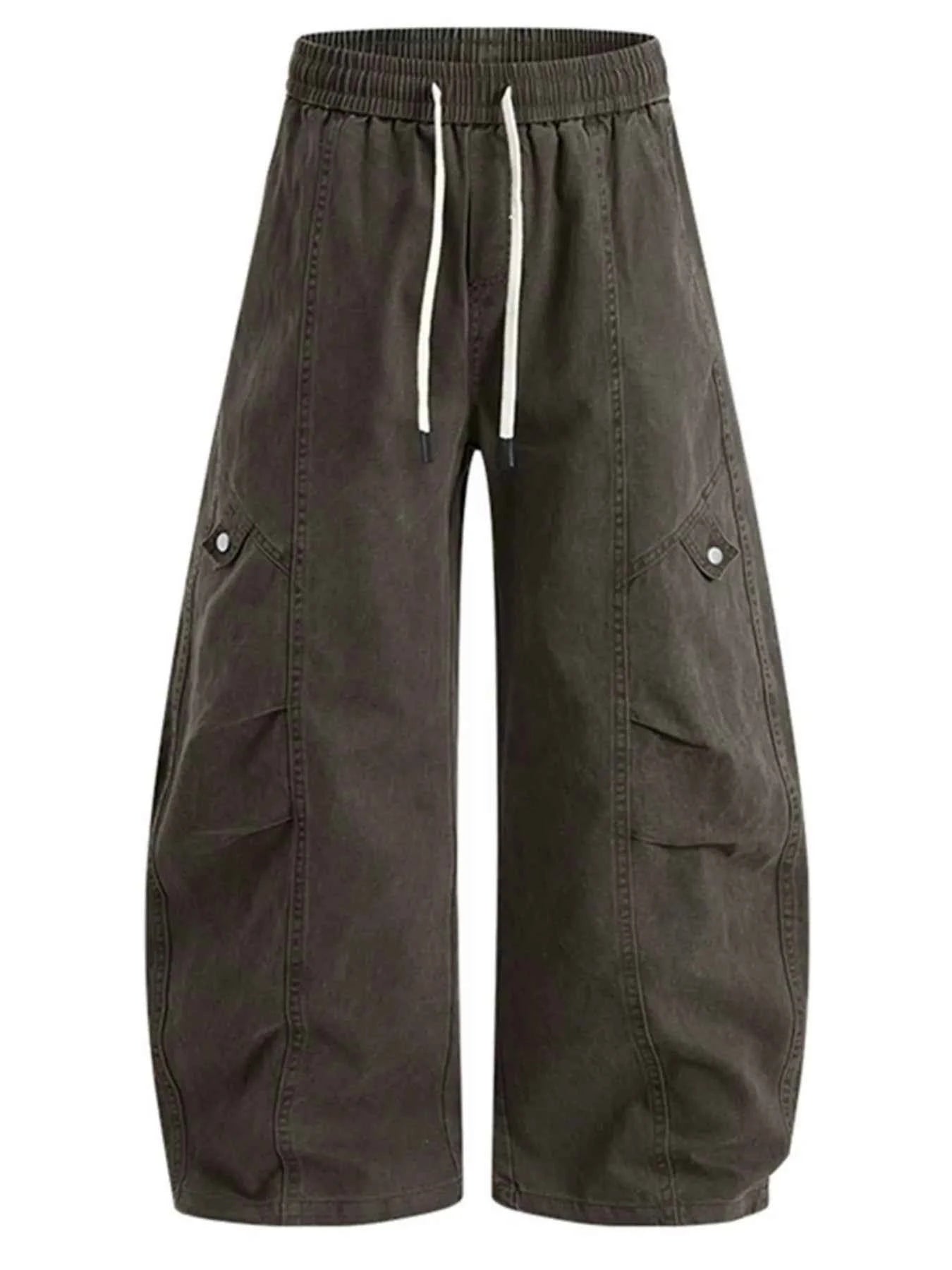 Men's Plus Size Wide-Leg Cargo Pants