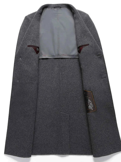 Men's Plus Size Lapel Collar Long Coat