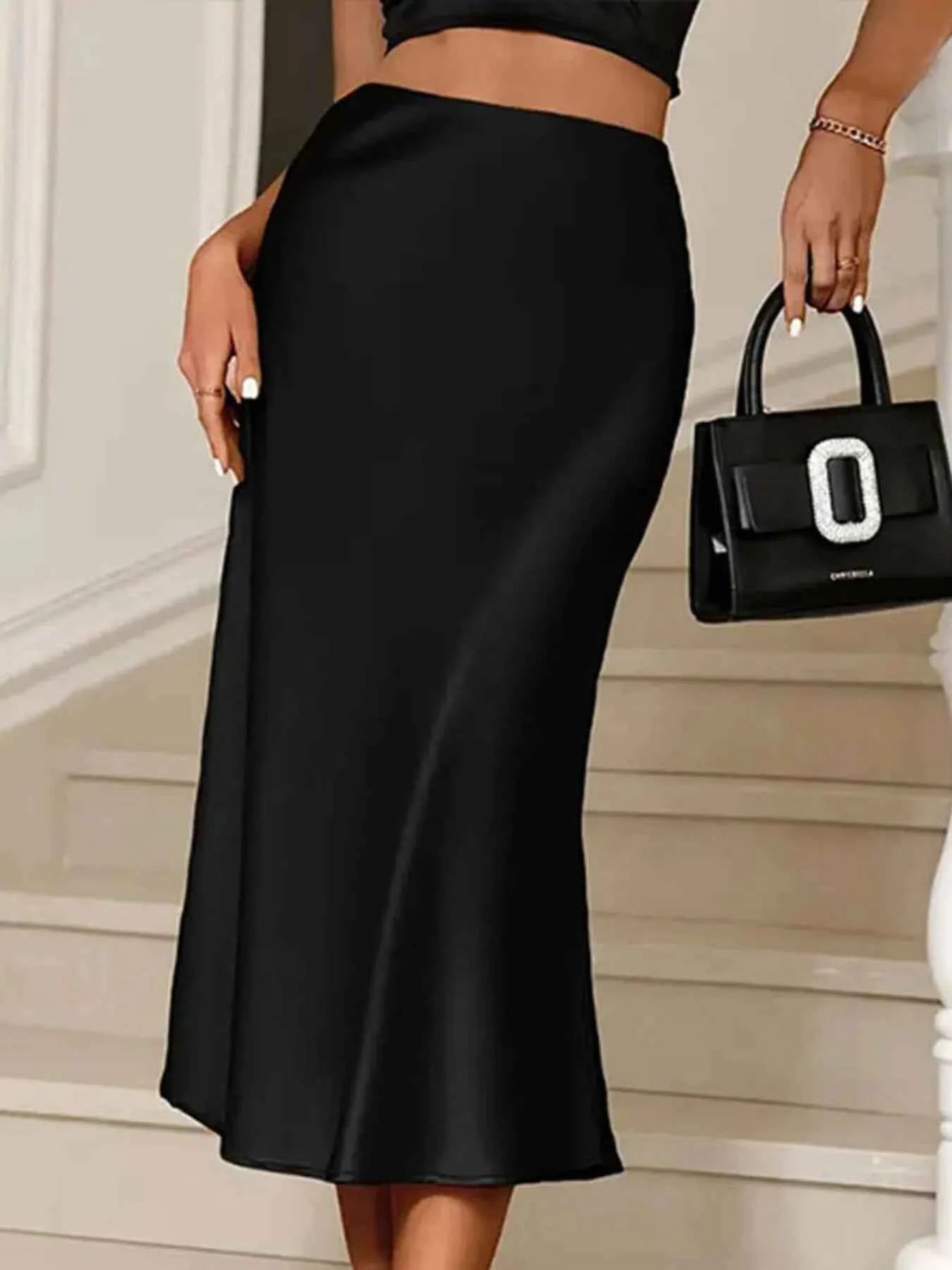 Satin Midi Mermaid Skirt