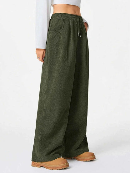 Drawstring Wide Leg Pants