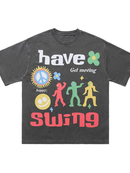 Men's Graphic Round Neck Oversized T-Shirt