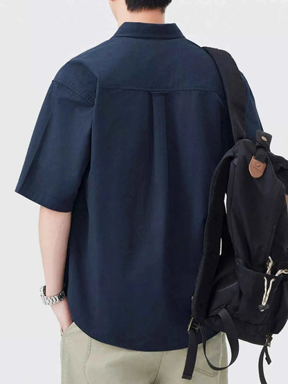 Men's Plus Size Button Up Half Sleeve Shirt