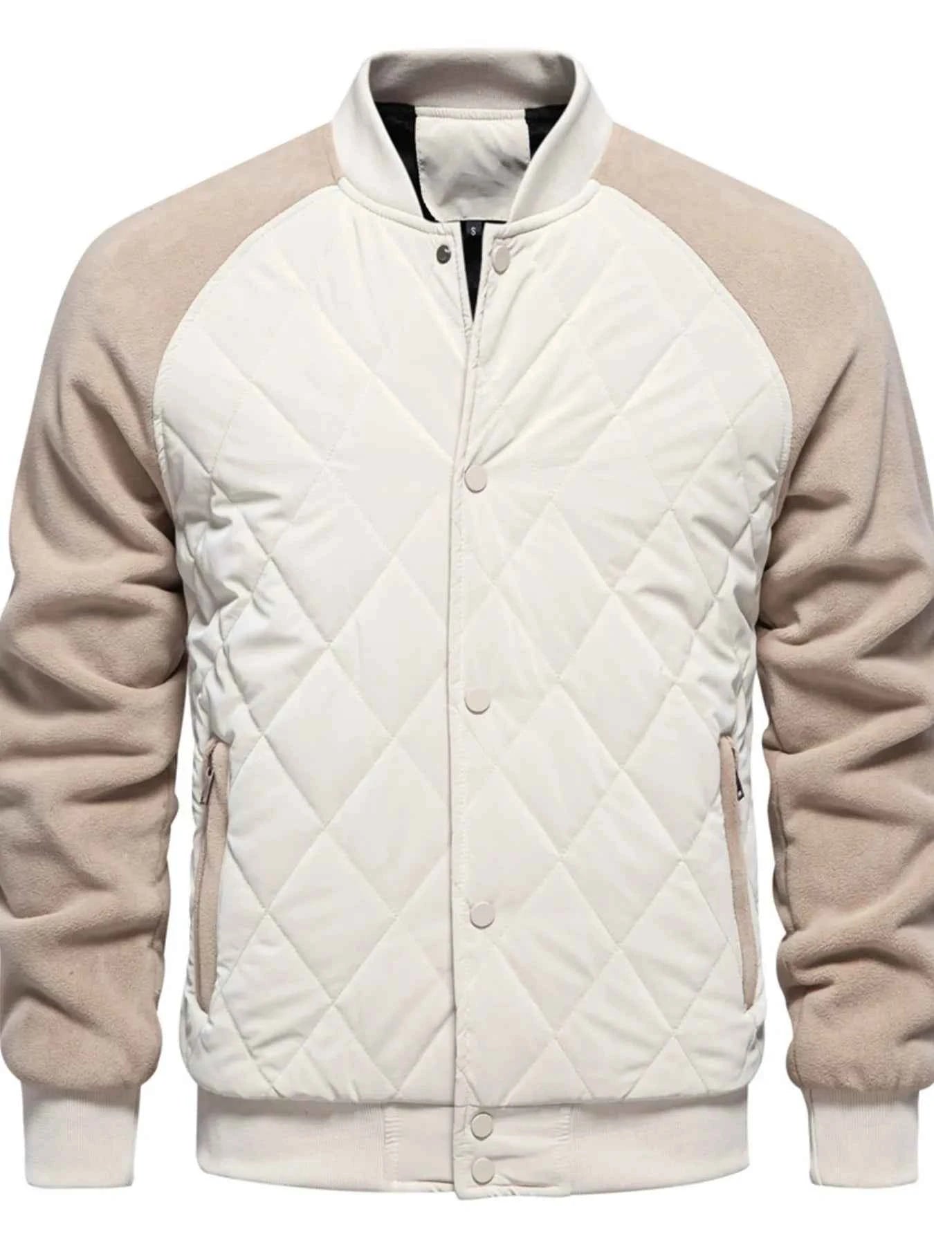 Men's Quilted Snap Down Long Sleeve Jacket