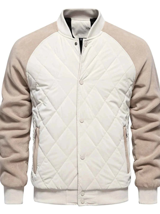 Men's Quilted Snap Down Long Sleeve Jacket