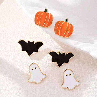3-Pair Halloween Stud Earrings