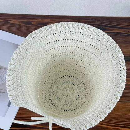 Crochet Bucket Hat with Drawstring