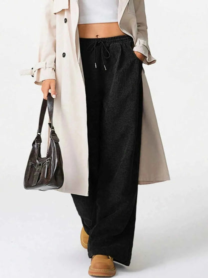 Drawstring Wide Leg Pants