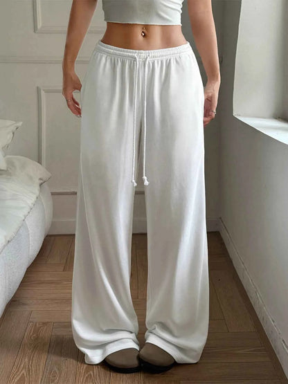 Relaxed Wide Leg Drawstring Pants
