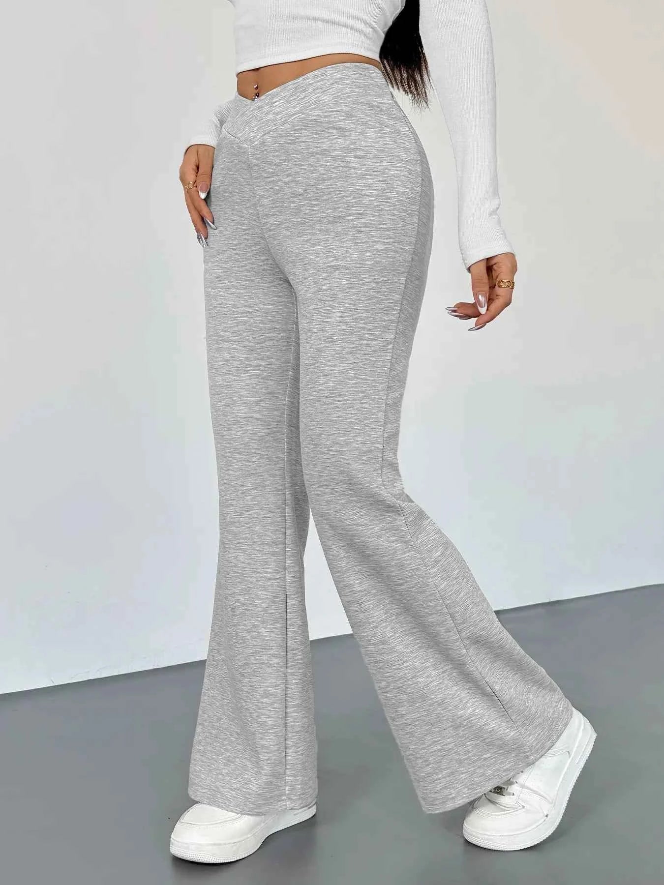 High Waisted Flare Leg Pants