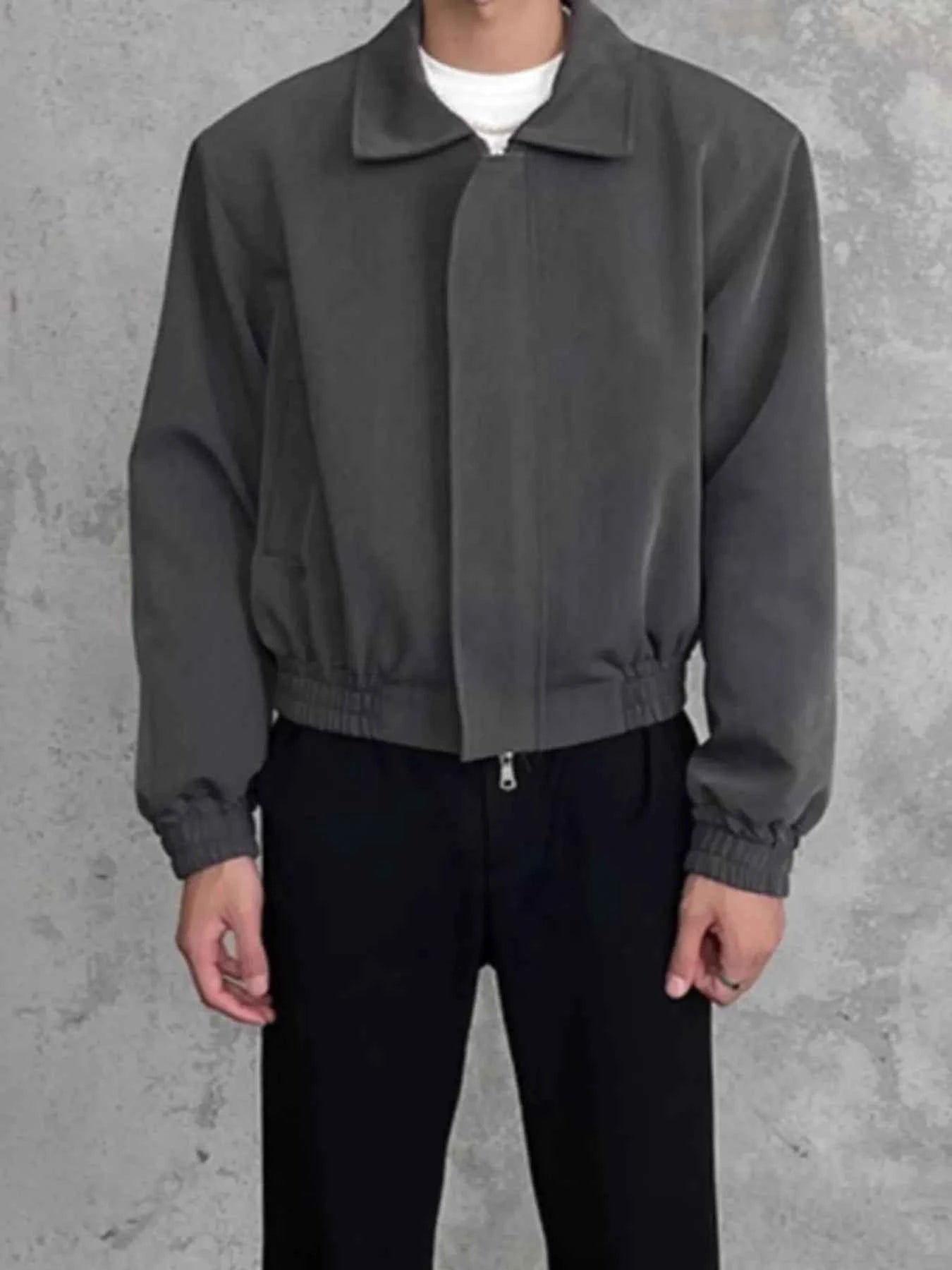 Men's Plus Size Zip Up Long Sleeve Jacket