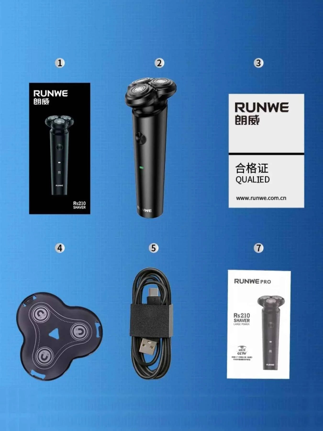 3-Head Rotary Electric Shaver