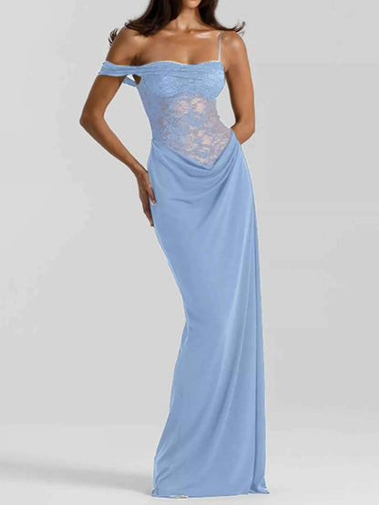 Split Lace Bodice Maxi Dress