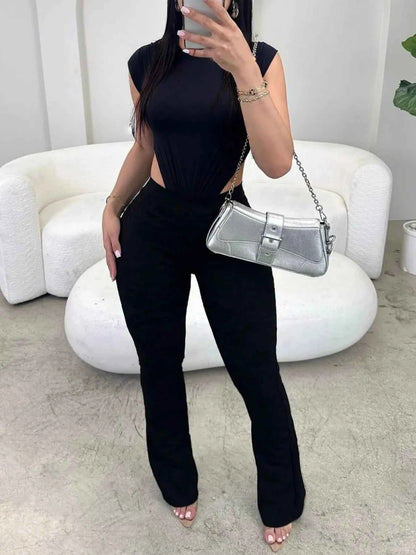 Cutout Sleeveless Bodysuit and Pants set