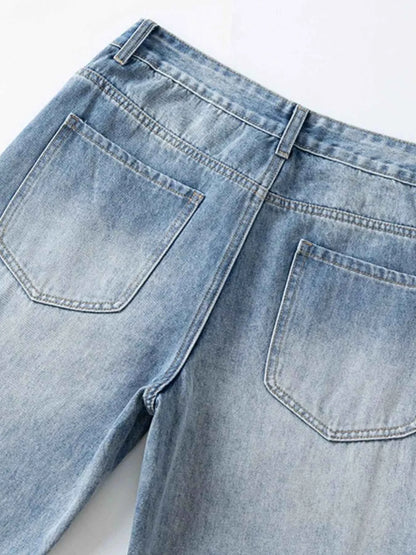 Men's Washed Wide Leg Jeans