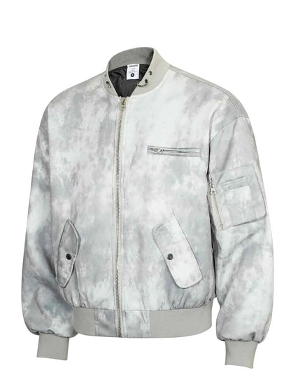 Men's Tie-Dye Zip-Up Bomber Jacket