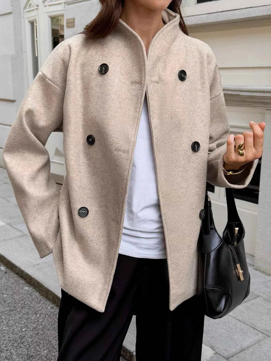 Double-Breasted Dropped Shoulder Jacket