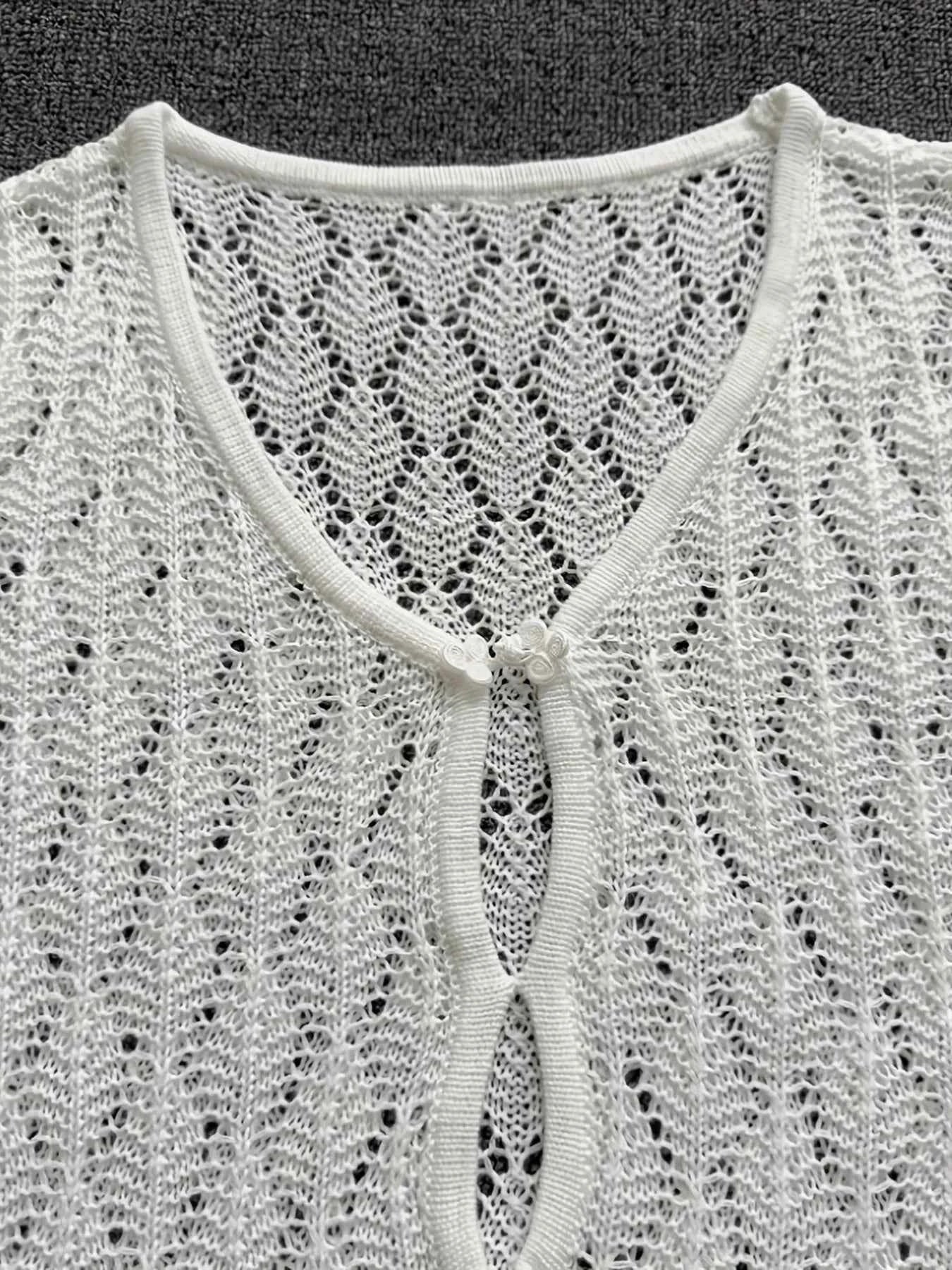Openwork Long Sleeve Knit Dress
