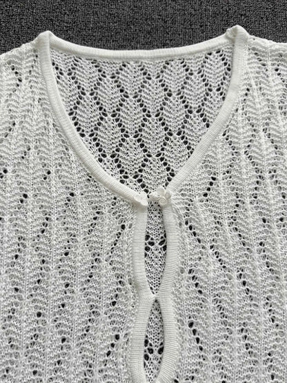 Openwork Long Sleeve Knit Dress