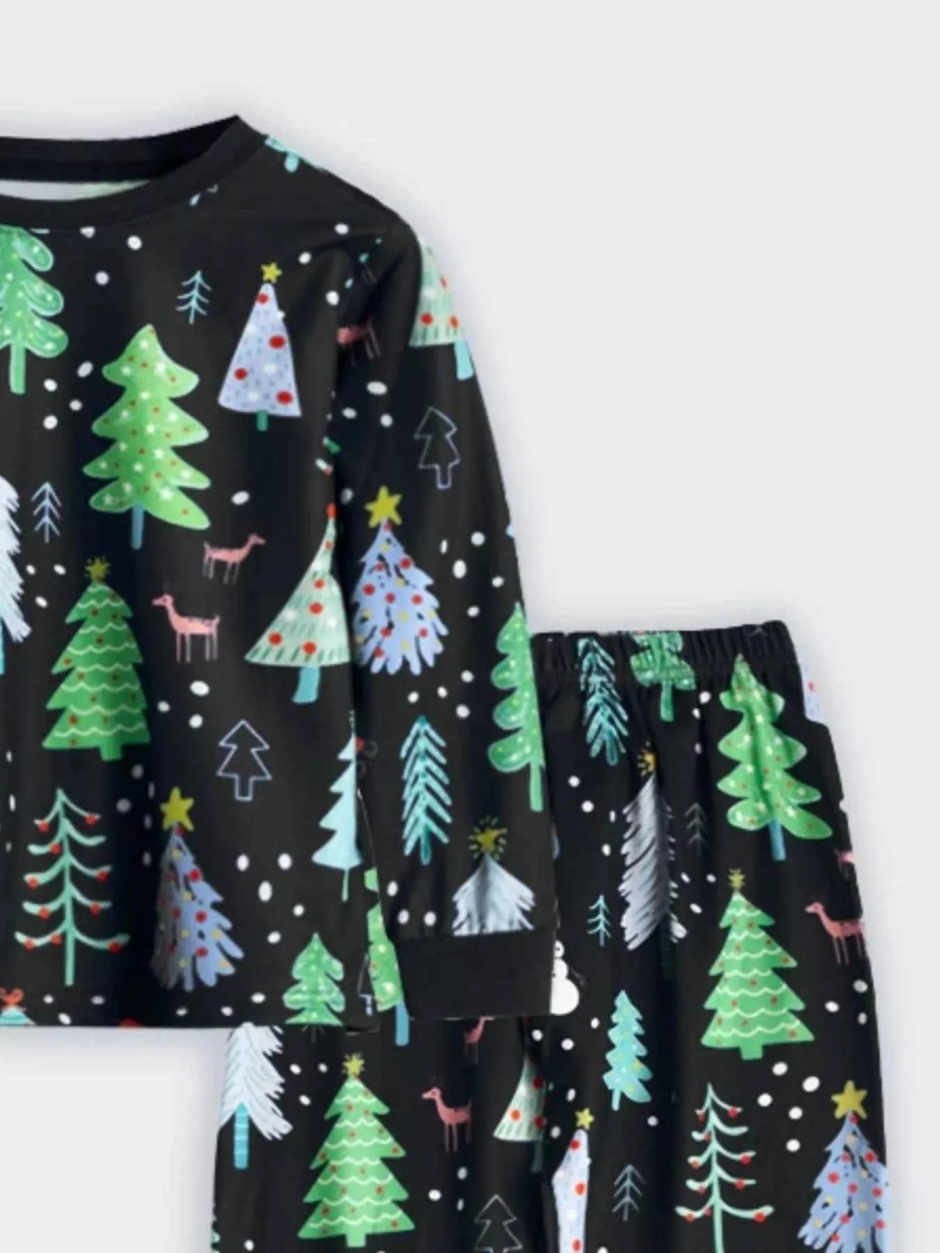 Children's Christmas Tree Print Pajama Set