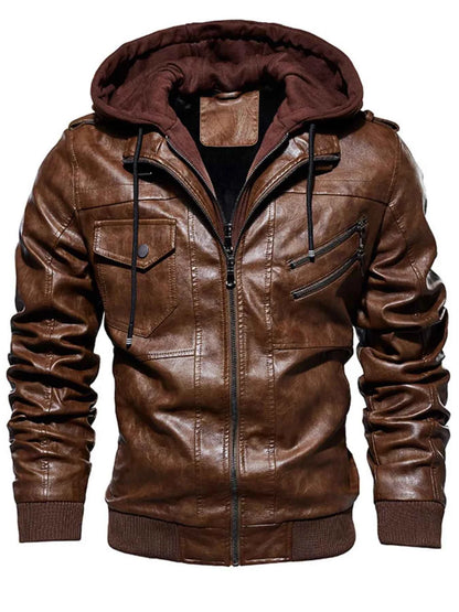 Men's Plus Size Zip Up Drawstring Hooded Jacket