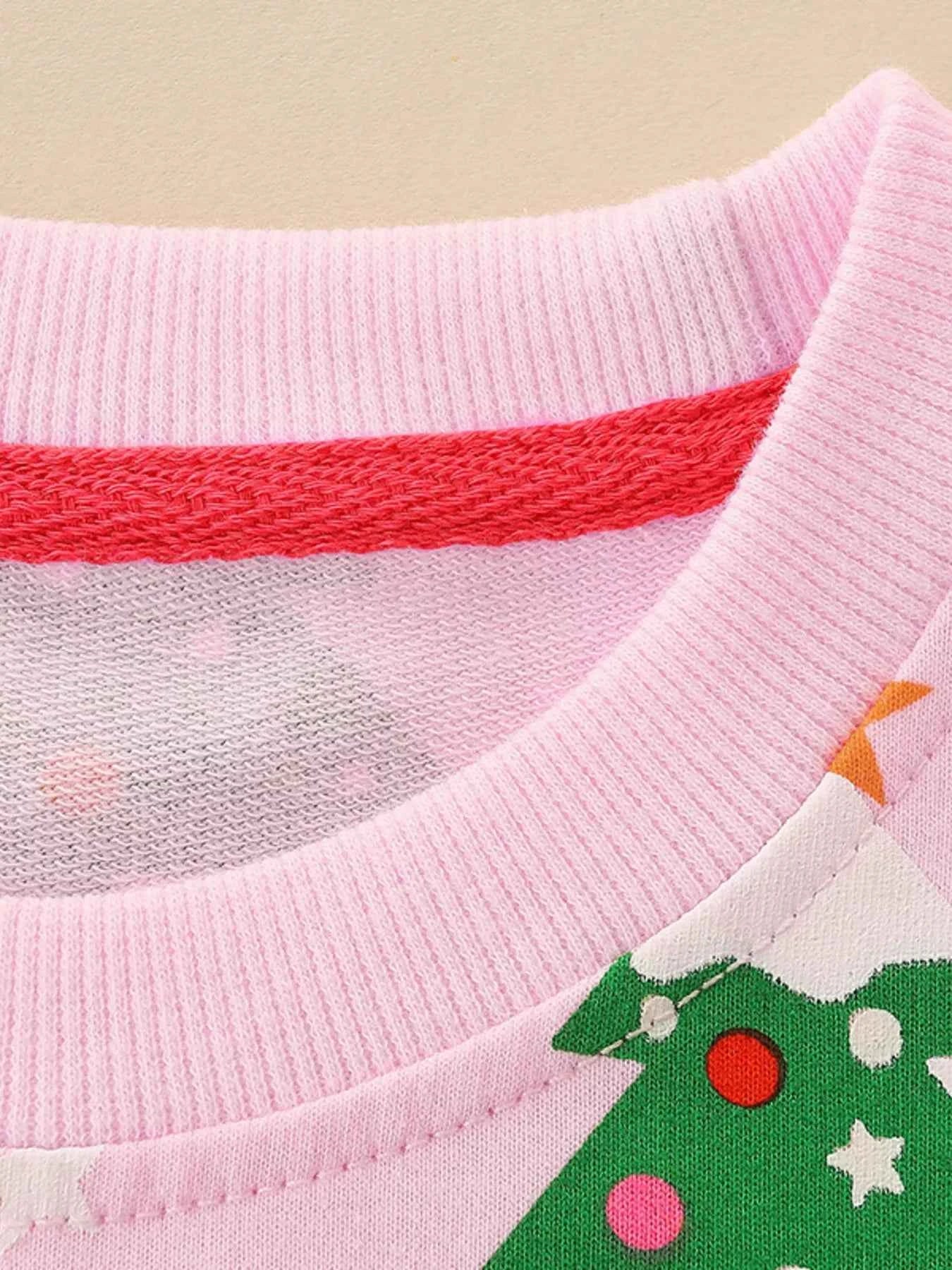 Children's Christmas Tree Print Crewneck Sweatshirt