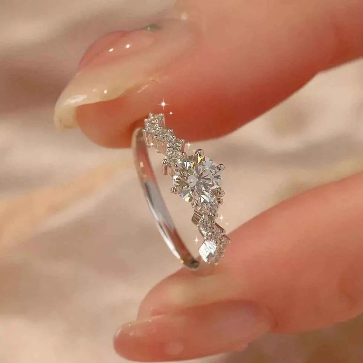 2 Carat 925 Sterling Silver Moissanite Ring