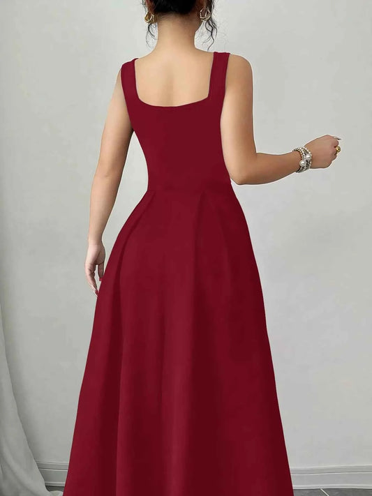 Square Neck Sleeveless Maxi Tank Dress