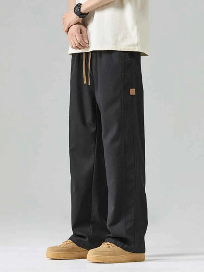 Men's Plus Size Casual Drawstring Wide Leg Pants