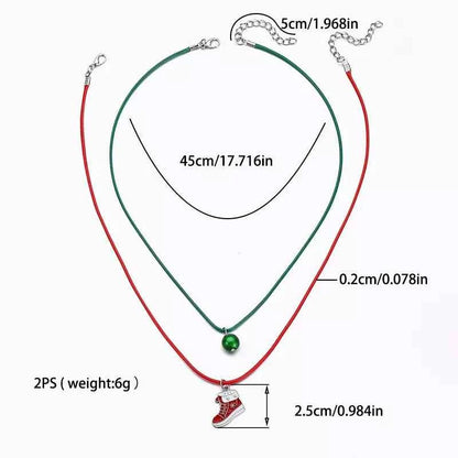 2 Piece Christmas Themed Pendant Necklace
