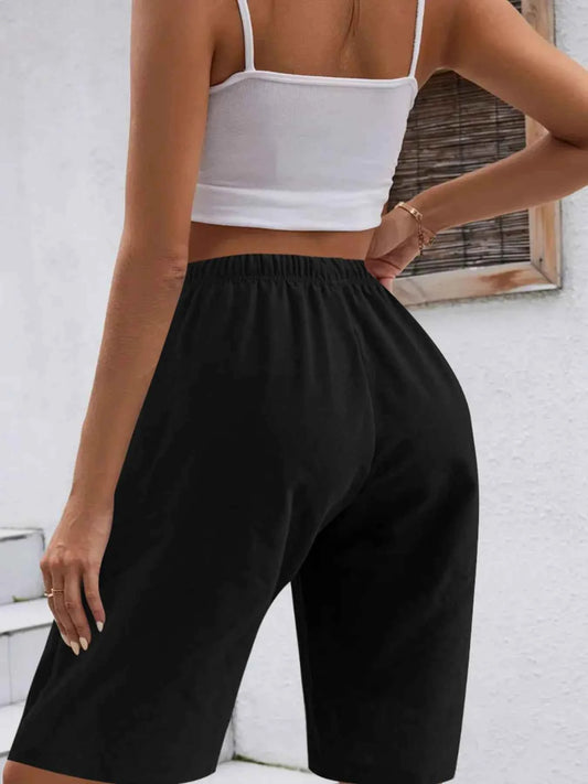 Casual Drawstring Wide Leg Shorts