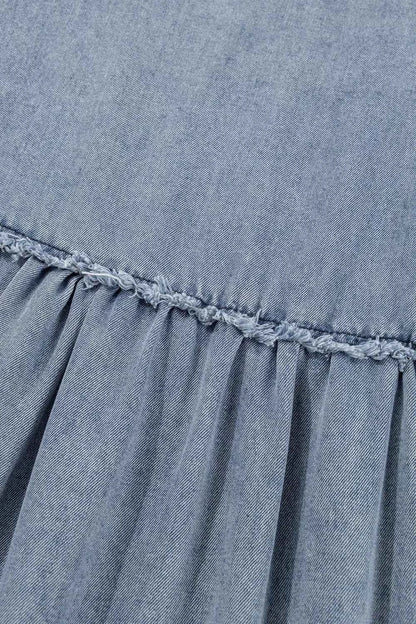 Vintage Wash Denim Dress with Pockets