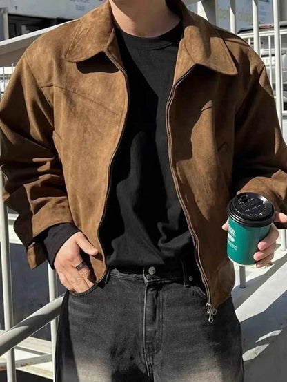 Men's Plus Size Zip Up Long Sleeve Jacket