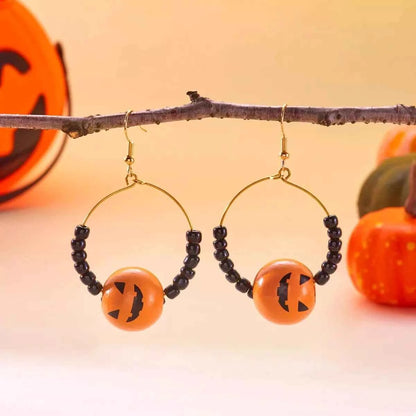 18K Gold-Plated Halloween Bead Earrings