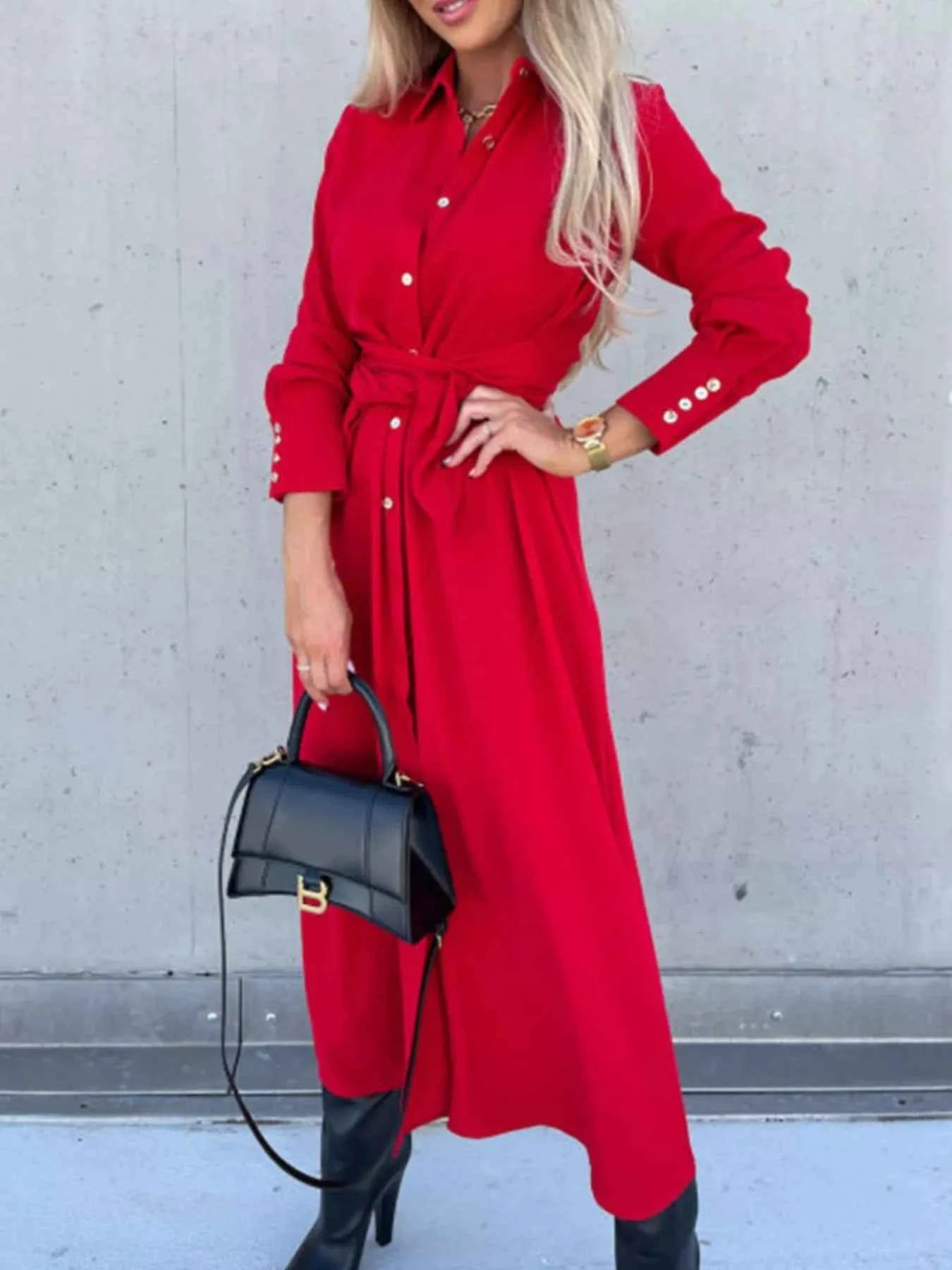 Full Size Button Front Shirt Dress Plus Size