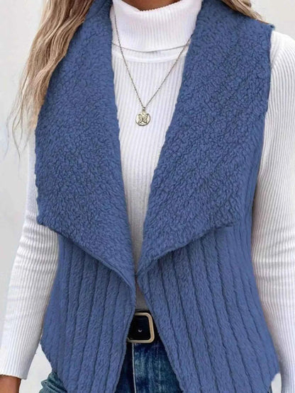 Cozy Fleece Open Front Vest Coat