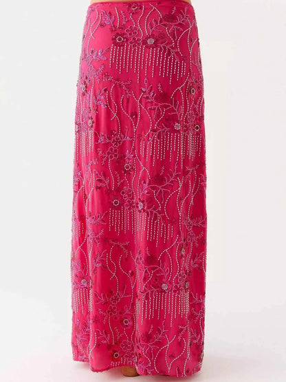 Embroidered Sequin Maxi Skirt