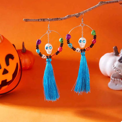 Halloween Ghost Tassel Drop Earrings