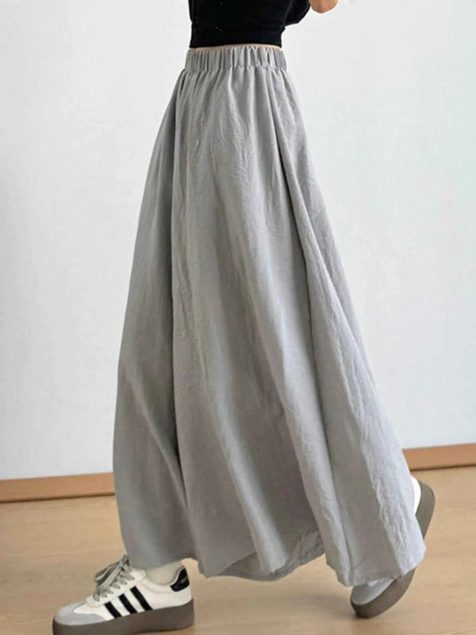 Wide-Leg Elastic Waist Pants