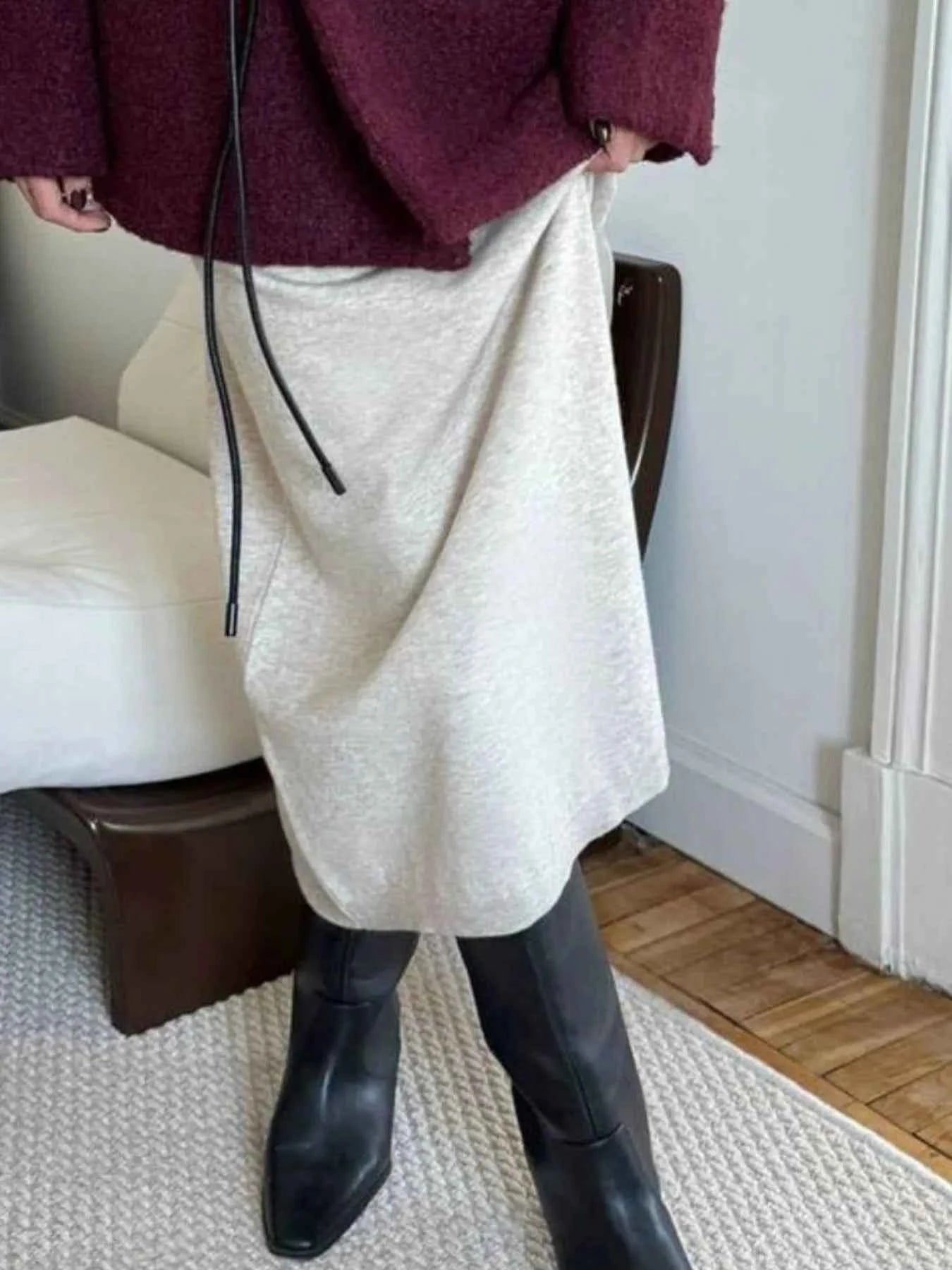 Long Sleeve Collared Neck Knit Dress