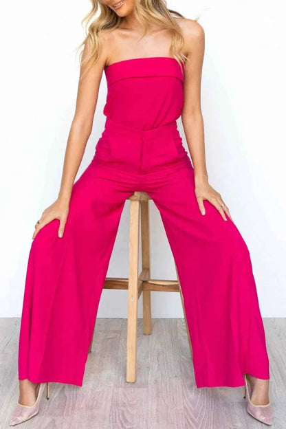 Tube Top and Wide Leg Pants Set