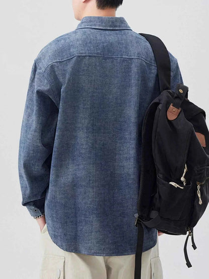 Men's Plus Size Button Up Long Sleeve Shirt