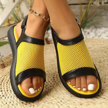 Mesh Open Toe Platform Sandals