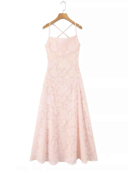 Lace Up Back Spaghetti Strap Maxi Dress